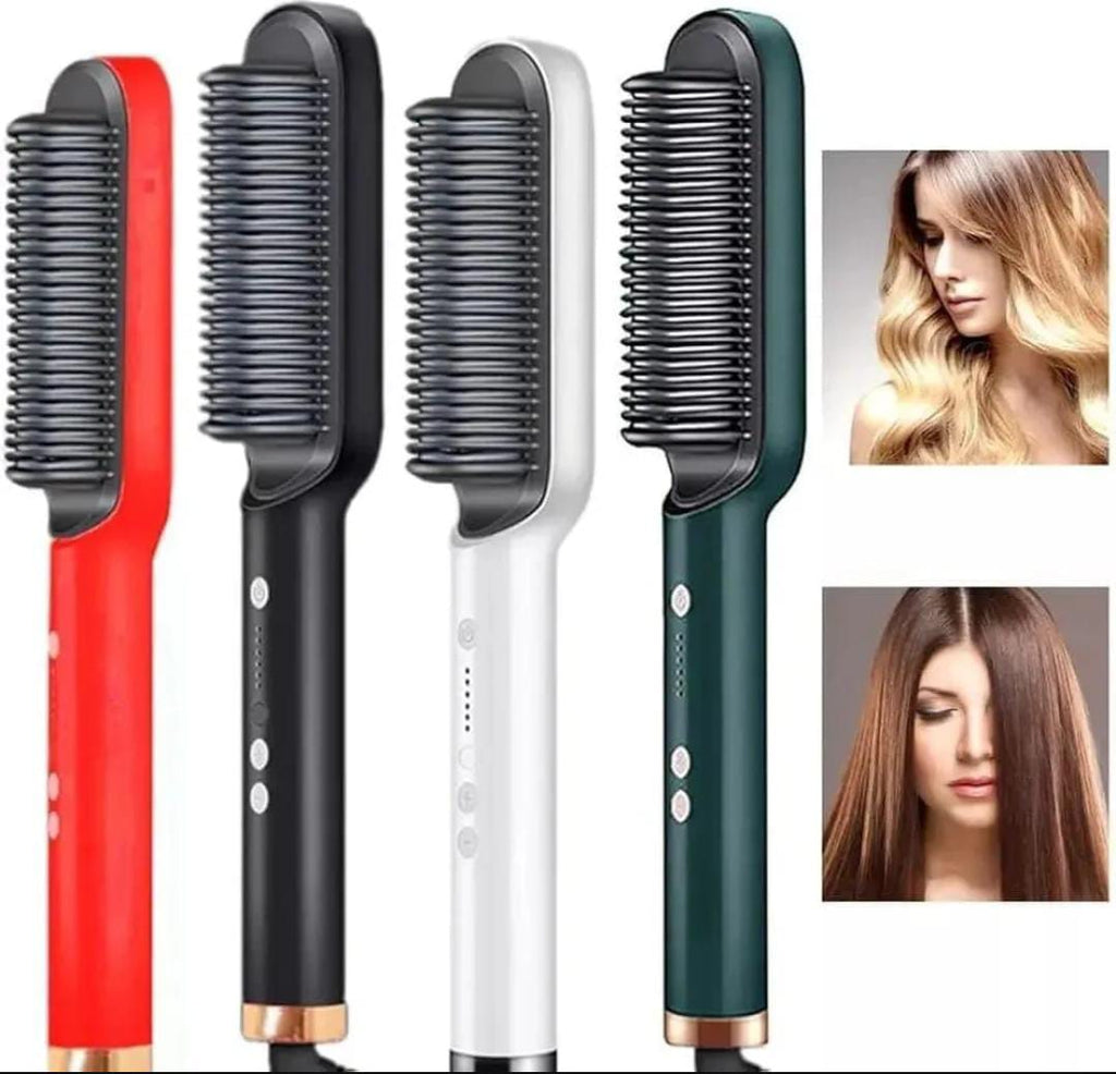 3-in-1 Electric Hair Straightener Comb – Fast Heating, Adjustable Temperature & Anti-Scald Design