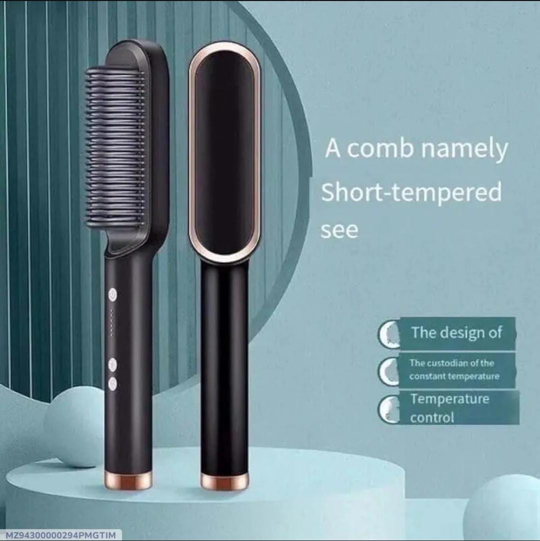 3-in-1 Electric Hair Straightener Comb – Fast Heating, Adjustable Temperature & Anti-Scald Design