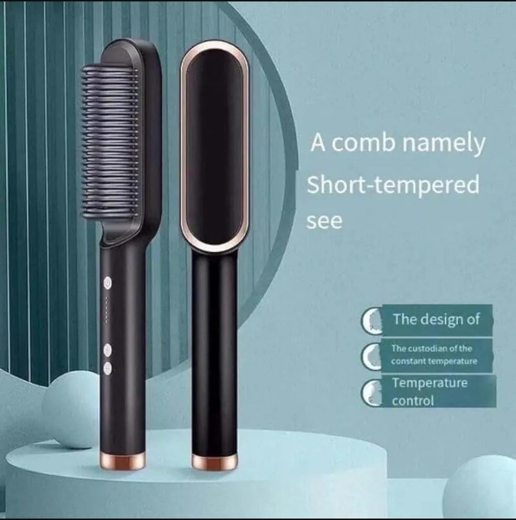 3-in-1 Electric Hair Straightener Comb – Fast Heating, Adjustable Temperature & Anti-Scald Design