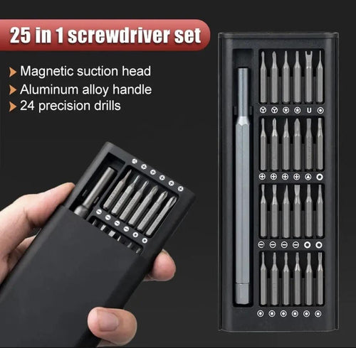 25-in-1 Precision Screwdriver Set – Magnetic Bits with Sliding Storage Case