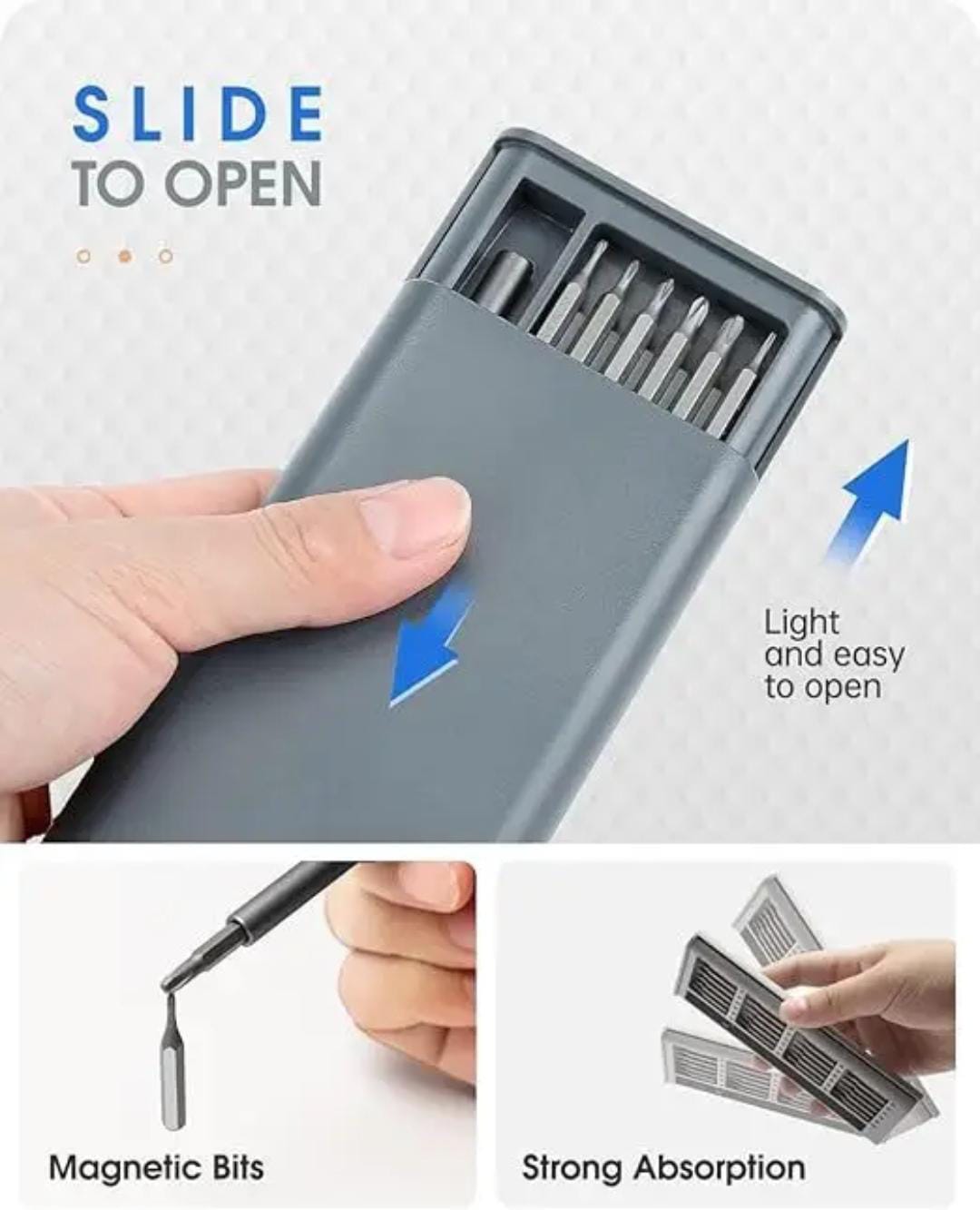 25-in-1 Precision Screwdriver Set – Magnetic Bits with Sliding Storage Case