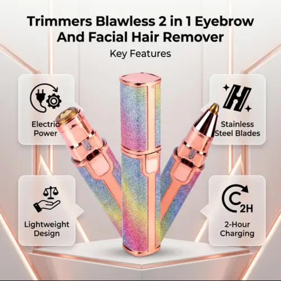 Flawless 2 In 1 Eyebrow And Facial Hair Remover Gentle Precise Portable Rechargeable Practical Choice For Smooth Skin And Daily Grooming