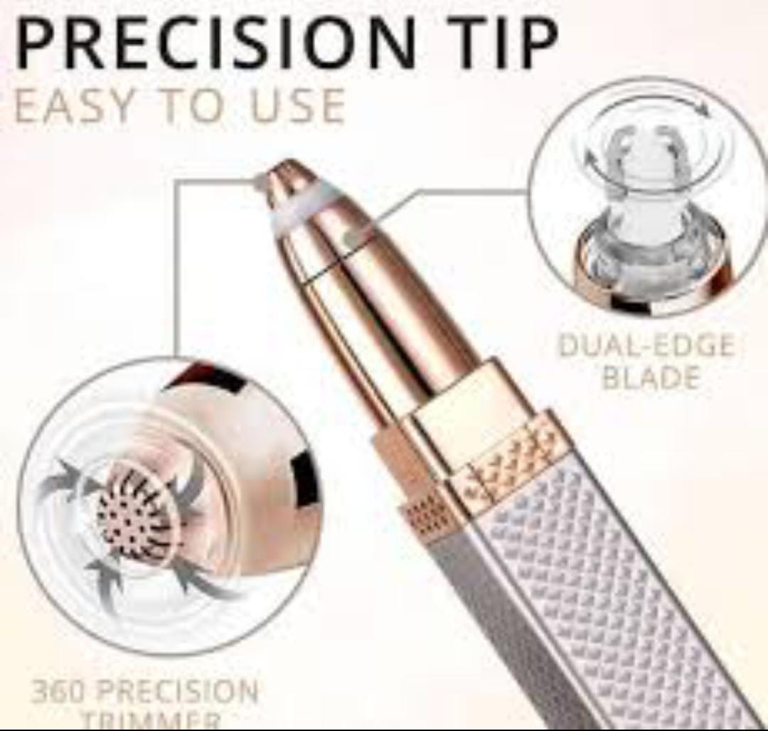 Updated Design 2-in-1 Flawless Eyebrow Trimmer | USB Rechargeable 2 in 1 Flawless Trimmer With Wire & Cleaning Brush | Eyebrow & Upper Lips Trimmer For Women (Rechargeable)